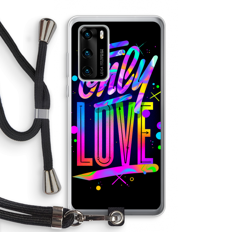 Only Love: Huawei P40 Transparant Hoesje met koord