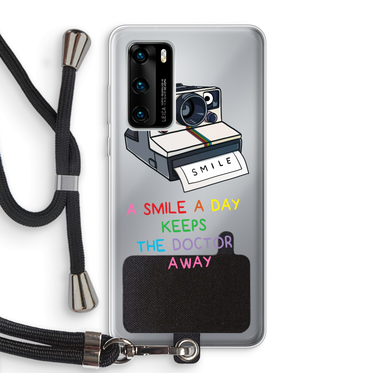 Smile: Huawei P40 Transparant Hoesje met koord