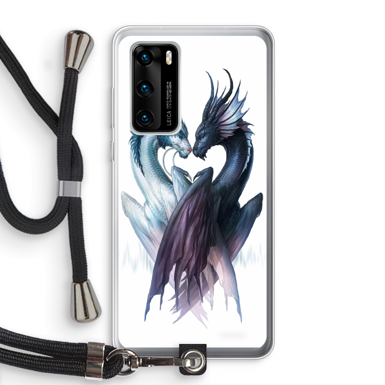Yin Yang Dragons: Huawei P40 Transparant Hoesje met koord