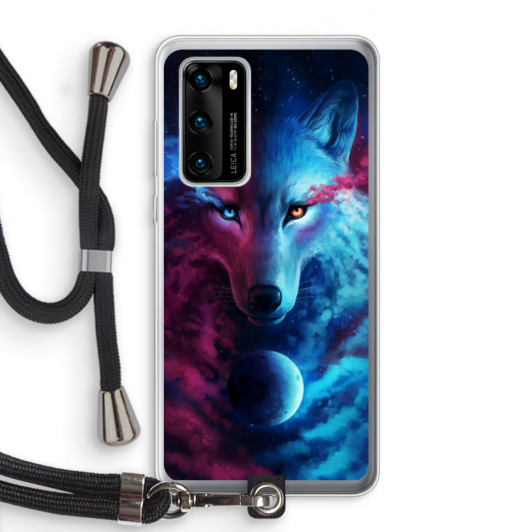 Where Light And Dark Meet: Huawei P40 Transparant Hoesje met koord