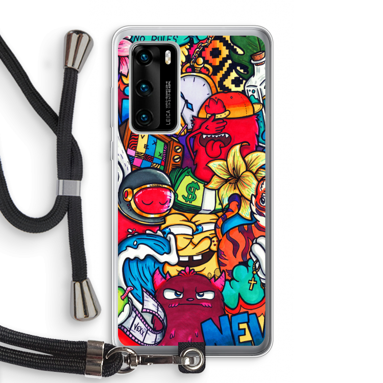 No Rules: Huawei P40 Transparant Hoesje met koord