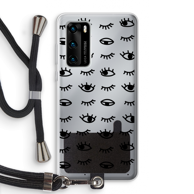 Eye pattern #2: Huawei P40 Transparant Hoesje met koord