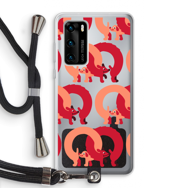 Dogs: Huawei P40 Transparant Hoesje met koord