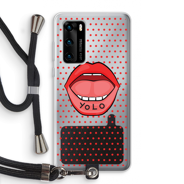 Yolo Denise: Huawei P40 Transparant Hoesje met koord