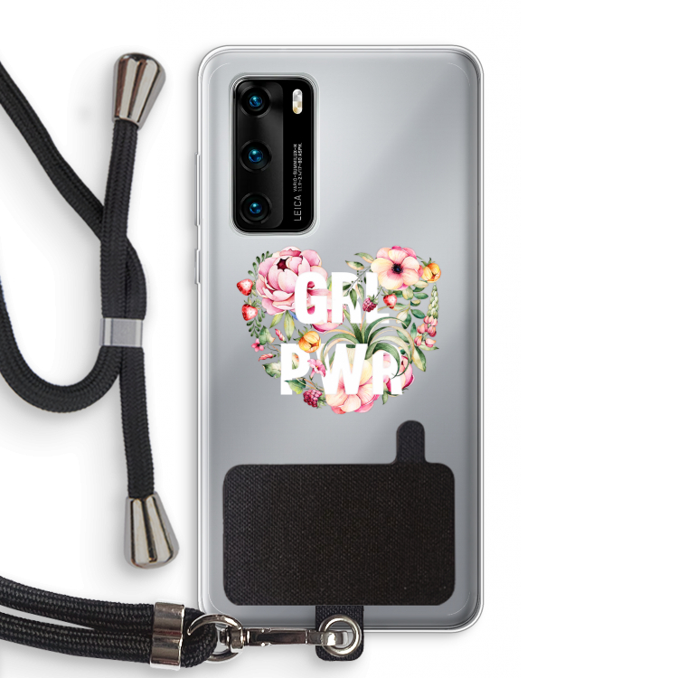 GRL PWR Flower: Huawei P40 Transparant Hoesje met koord