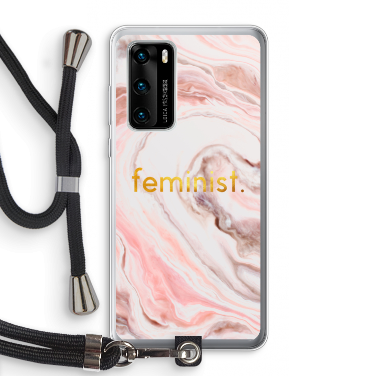 Feminist: Huawei P40 Transparant Hoesje met koord