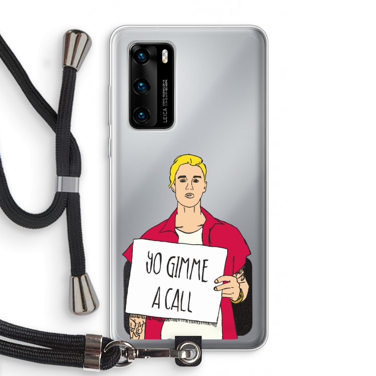 Gimme a call: Huawei P40 Transparant Hoesje met koord