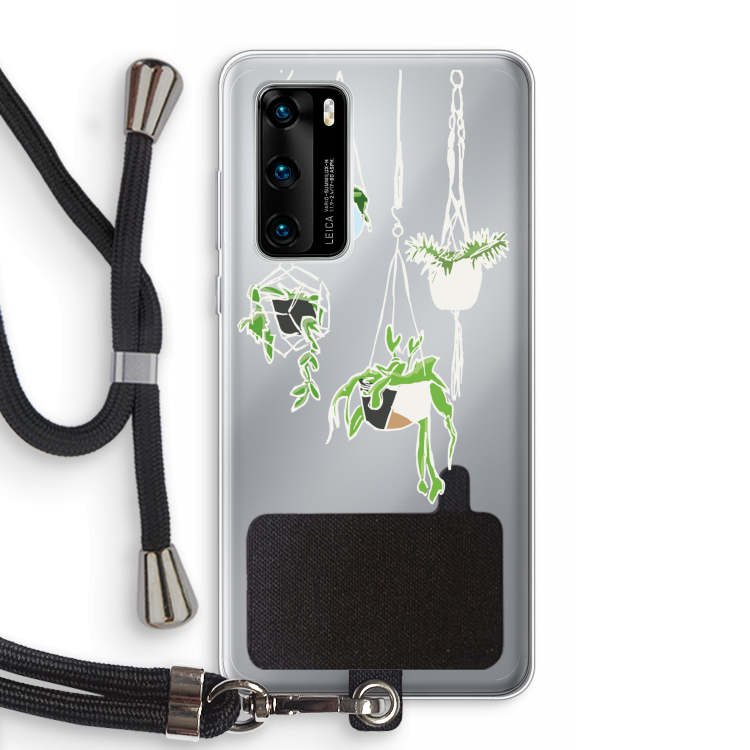 Hang In There: Huawei P40 Transparant Hoesje met koord