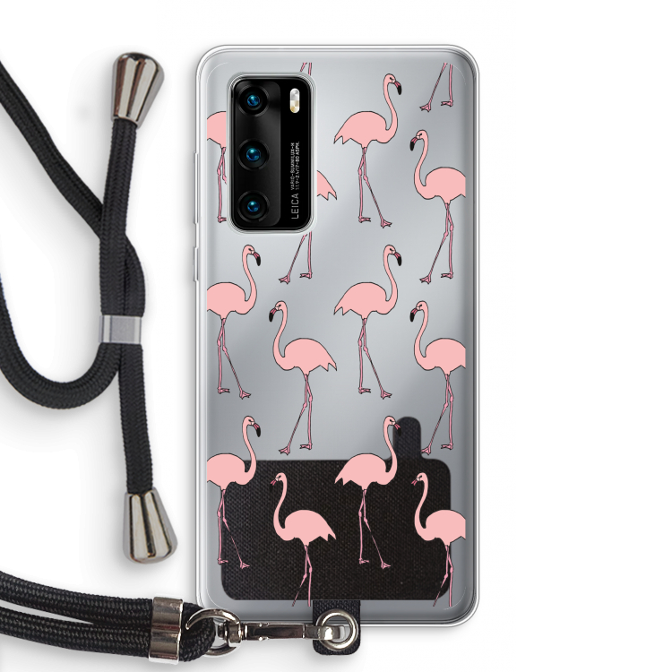 Anything Flamingoes: Huawei P40 Transparant Hoesje met koord