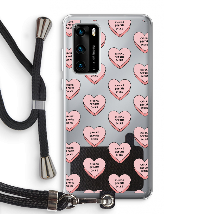 Chicks before dicks: Huawei P40 Transparant Hoesje met koord