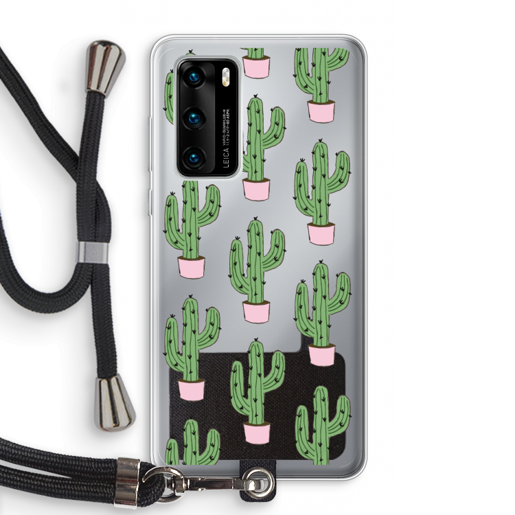 Cactus Lover: Huawei P40 Transparant Hoesje met koord