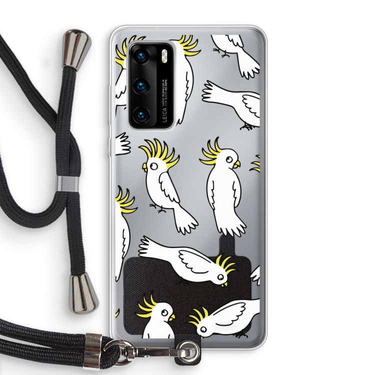 Papegaai: Huawei P40 Transparant Hoesje met koord