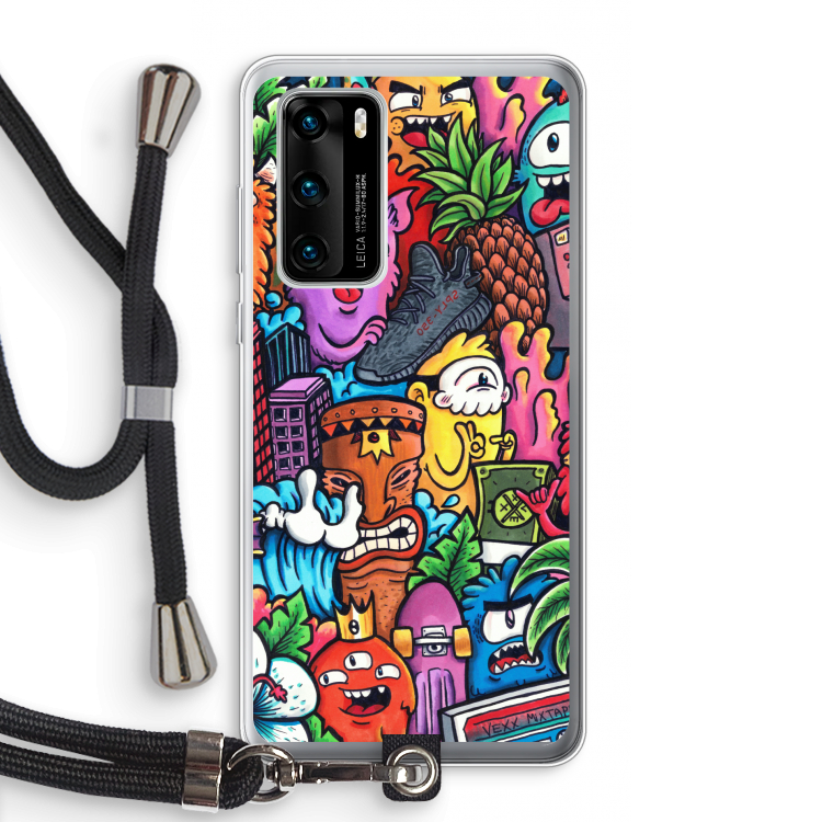 Vexx Mixtape: Huawei P40 Transparant Hoesje met koord