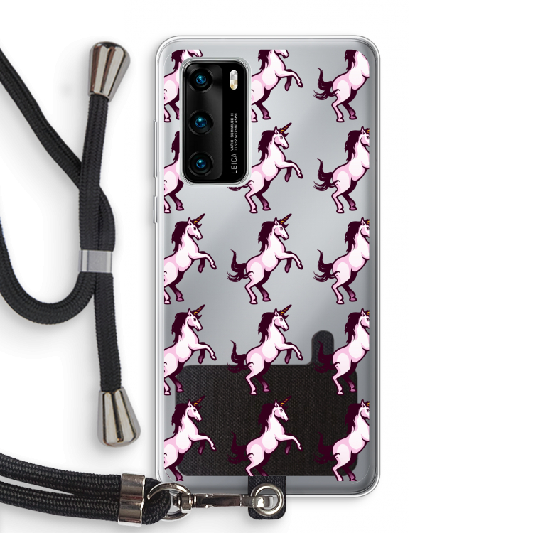 Musketon Unicorn: Huawei P40 Transparant Hoesje met koord