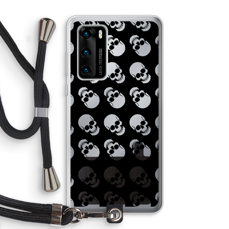 Musketon Skulls: Huawei P40 Transparant Hoesje met koord