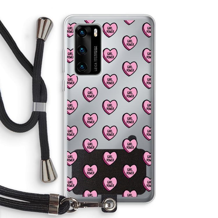 GIRL POWER: Huawei P40 Transparant Hoesje met koord