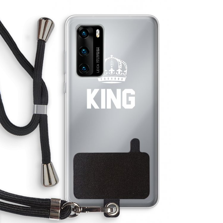 King zwart: Huawei P40 Transparant Hoesje met koord