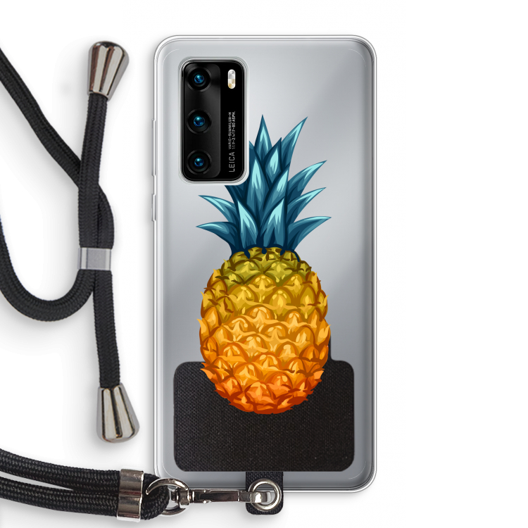 Grote ananas: Huawei P40 Transparant Hoesje met koord