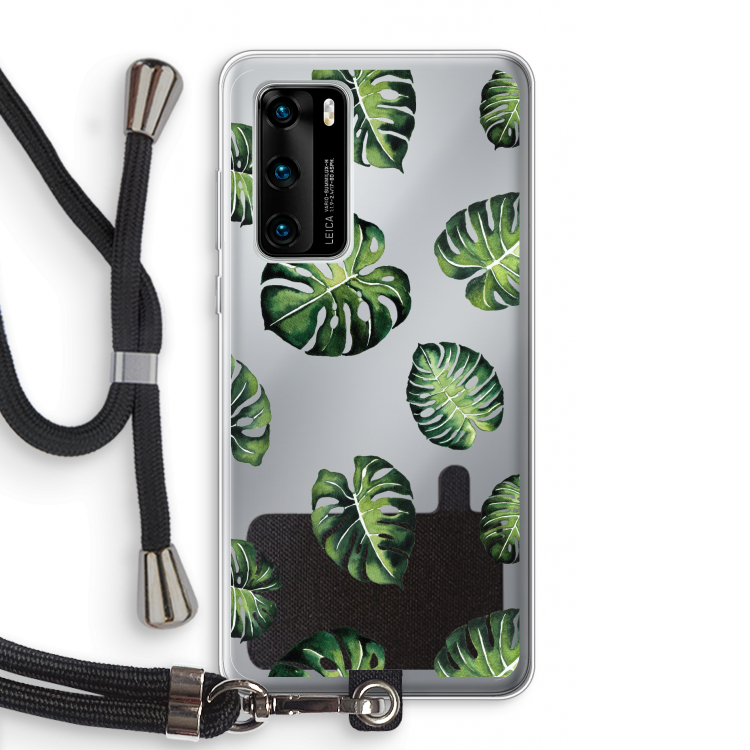 Tropische bladeren: Huawei P40 Transparant Hoesje met koord