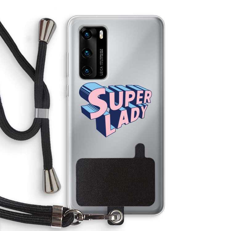 Superlady: Huawei P40 Transparant Hoesje met koord