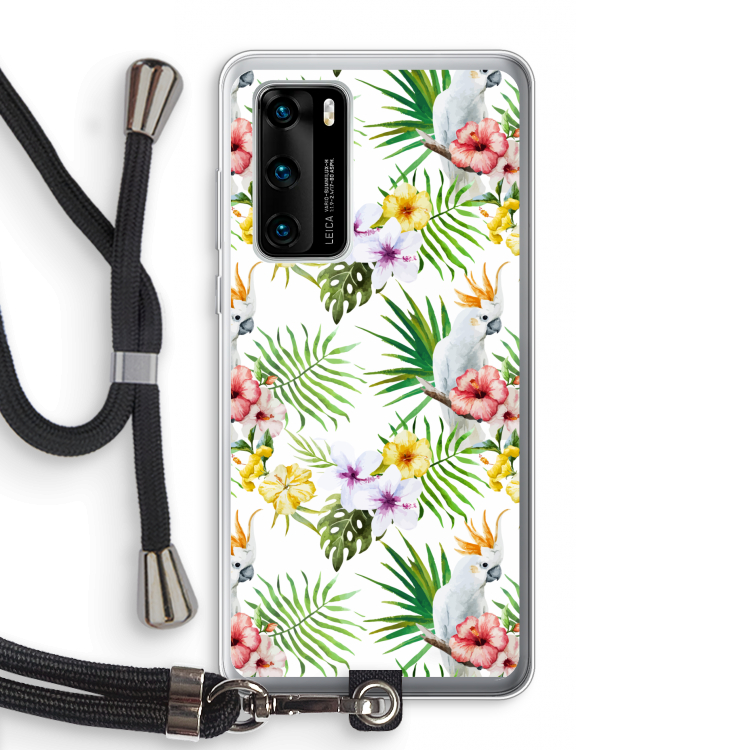 Gele kuif: Huawei P40 Transparant Hoesje met koord