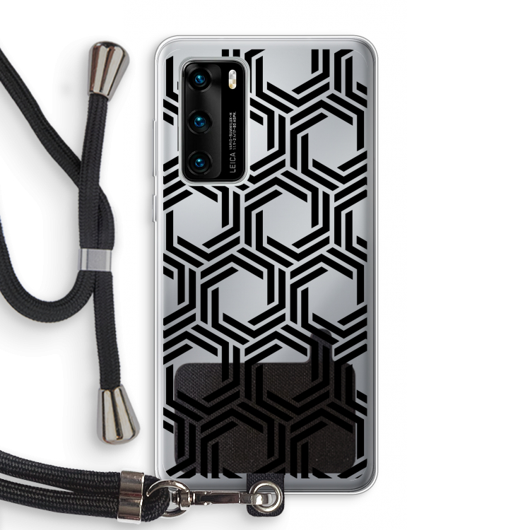 Geometrisch patroon: Huawei P40 Transparant Hoesje met koord