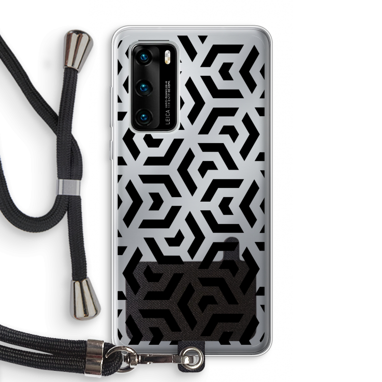 Crazy pattern: Huawei P40 Transparant Hoesje met koord