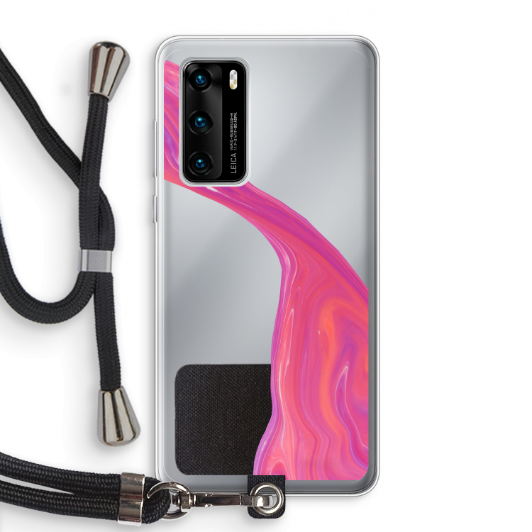 Paarse stroom: Huawei P40 Transparant Hoesje met koord