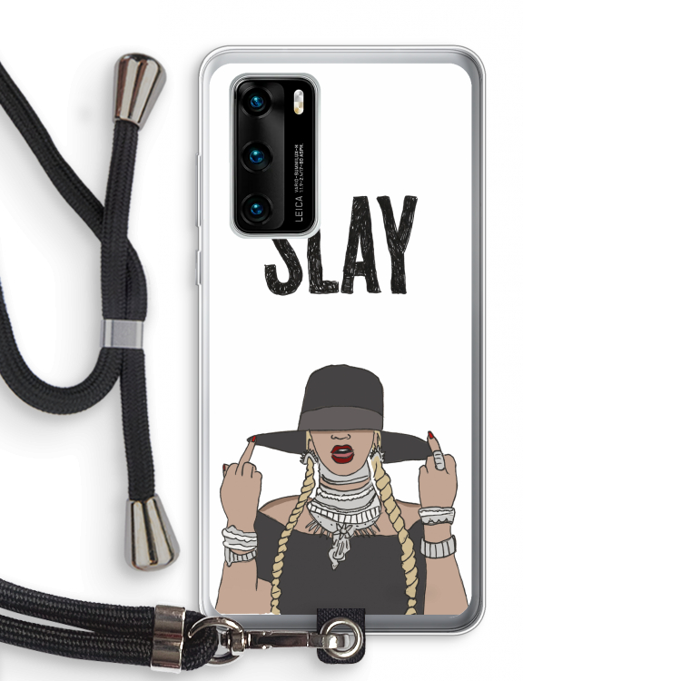Slay All Day: Huawei P40 Transparant Hoesje met koord