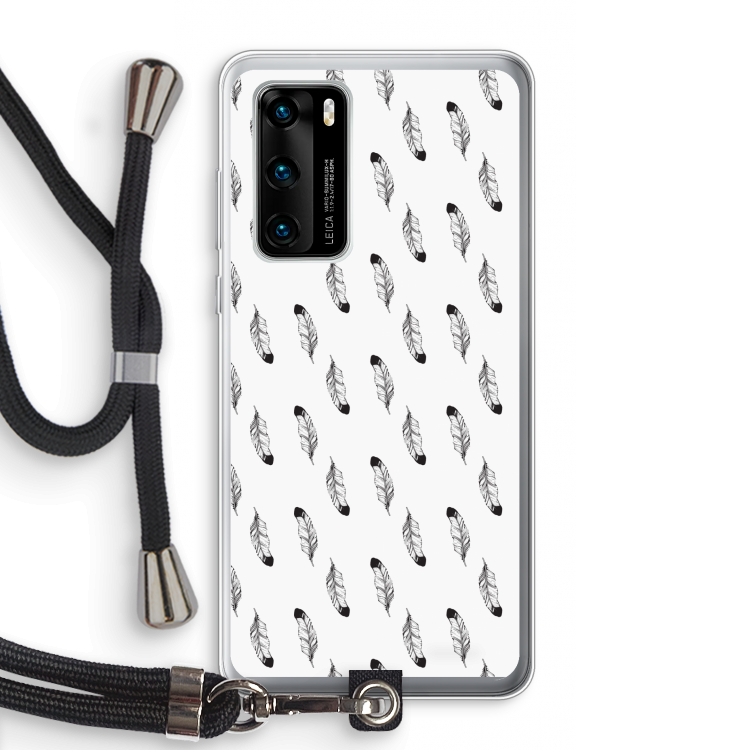 Pluimen: Huawei P40 Transparant Hoesje met koord