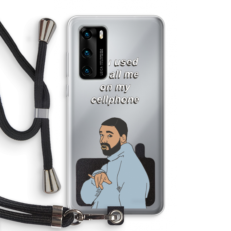 Hotline bling: Huawei P40 Transparant Hoesje met koord
