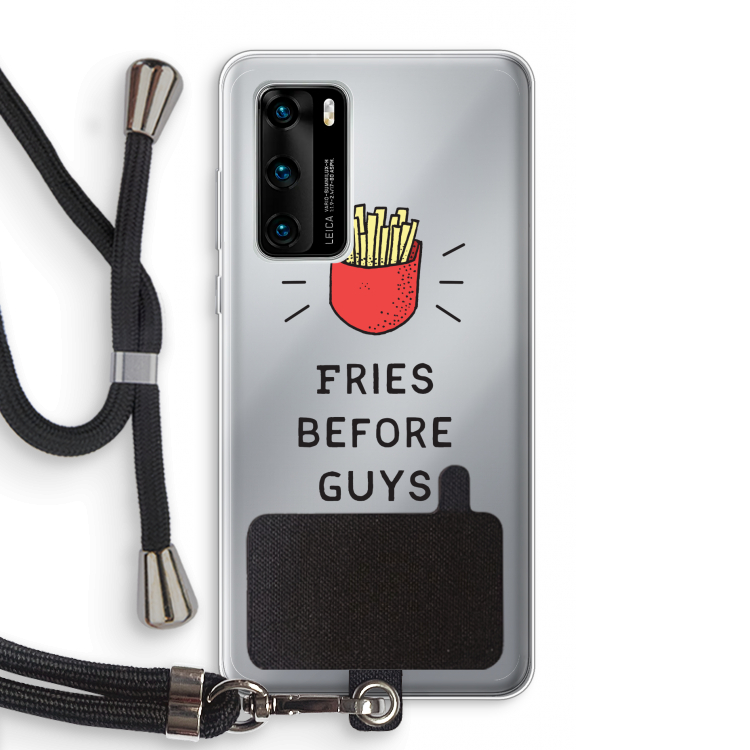 Fries before guys: Huawei P40 Transparant Hoesje met koord