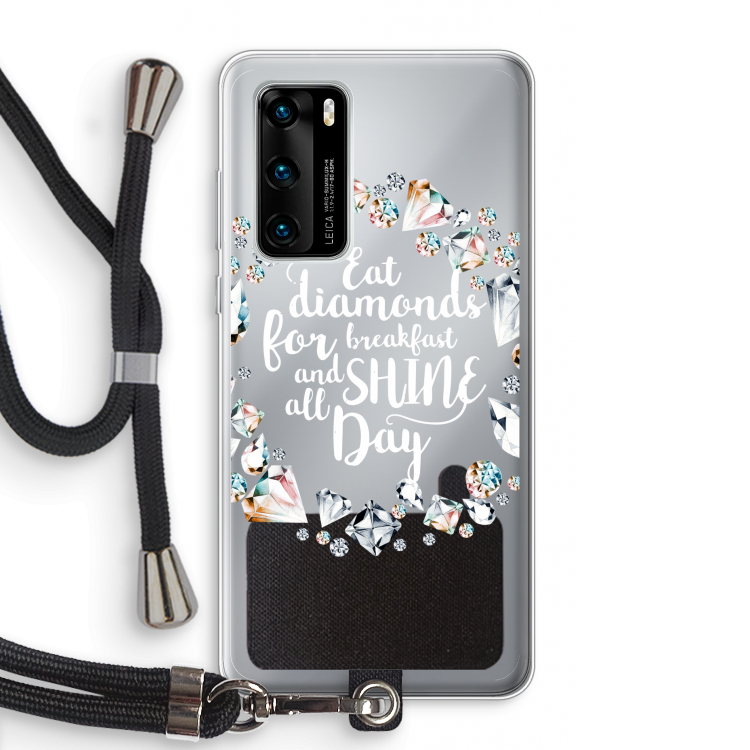Diamonds: Huawei P40 Transparant Hoesje met koord