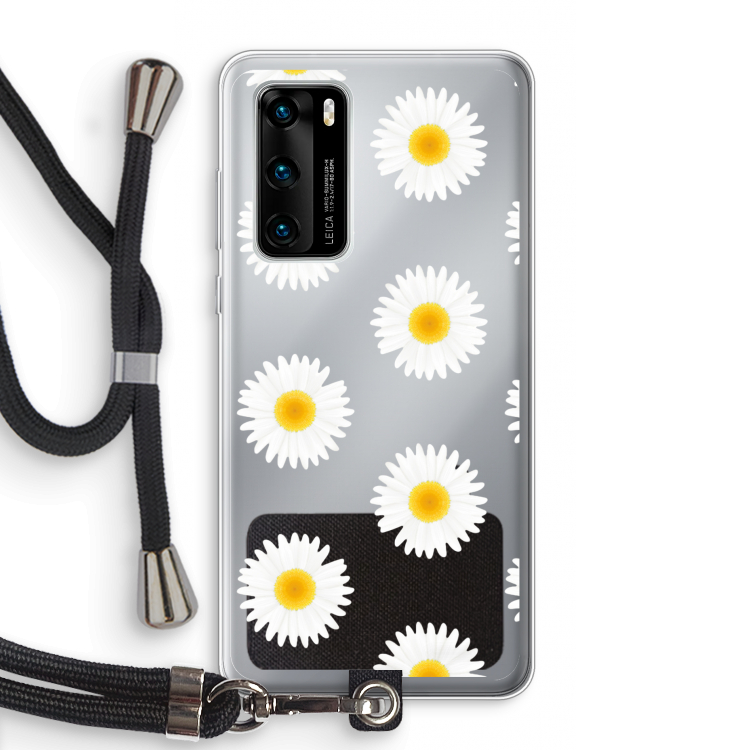 Margrietjes: Huawei P40 Transparant Hoesje met koord