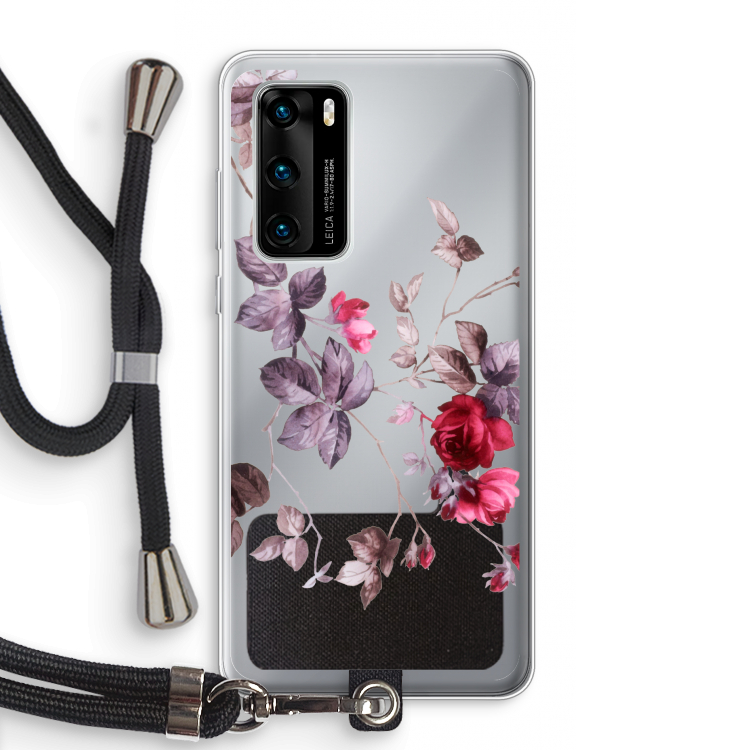 Mooie bloemen: Huawei P40 Transparant Hoesje met koord