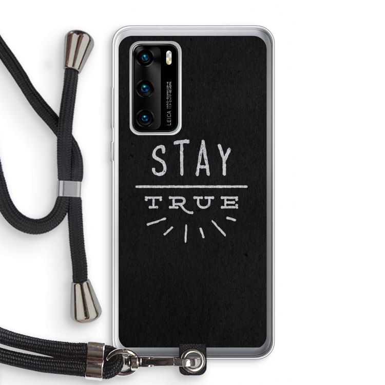 Stay true: Huawei P40 Transparant Hoesje met koord