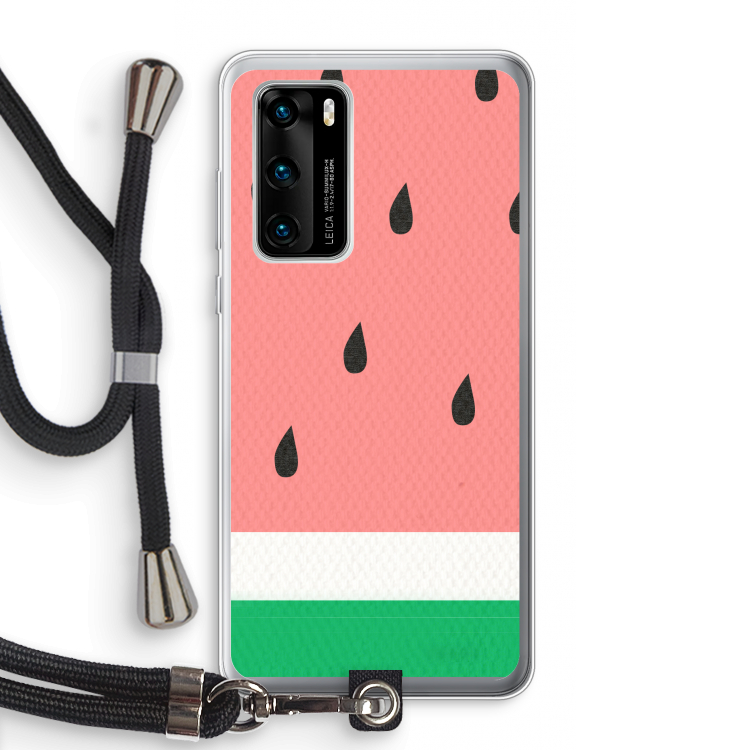 Watermeloen: Huawei P40 Transparant Hoesje met koord