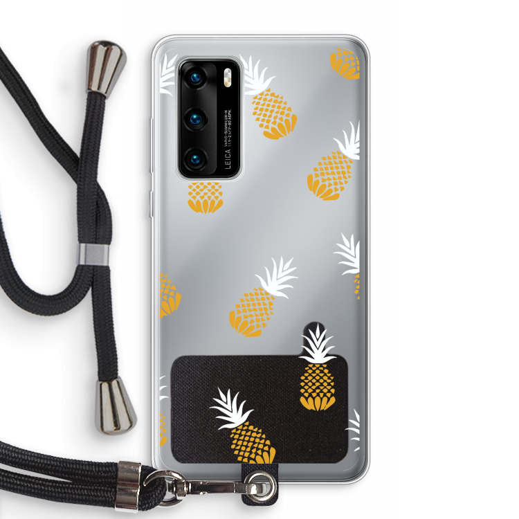 Ananasjes: Huawei P40 Transparant Hoesje met koord