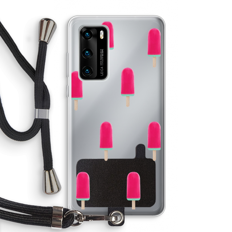 Waterijsje: Huawei P40 Transparant Hoesje met koord