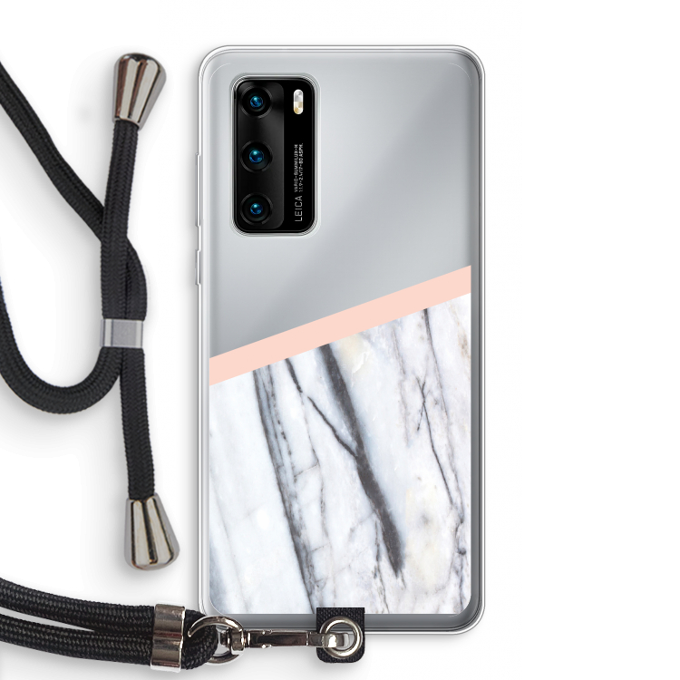 A touch of peach: Huawei P40 Transparant Hoesje met koord
