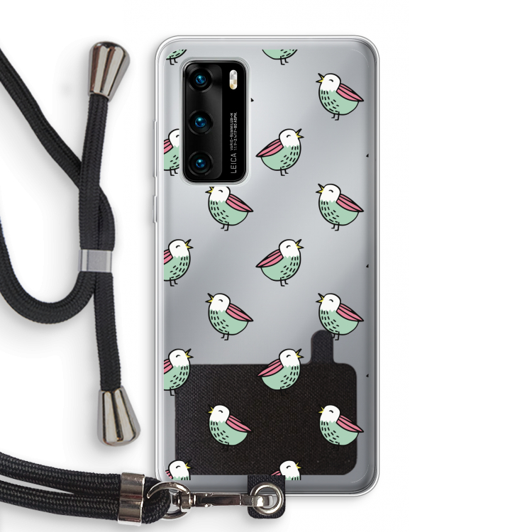 Vogeltjes: Huawei P40 Transparant Hoesje met koord