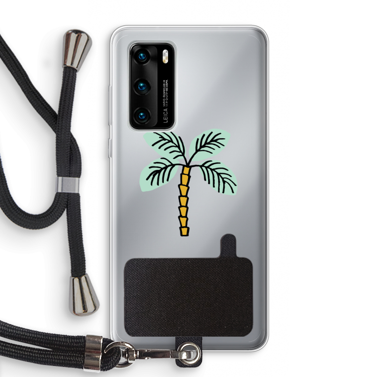 Palmboom: Huawei P40 Transparant Hoesje met koord