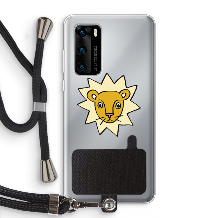 Kleine leeuw: Huawei P40 Transparant Hoesje met koord