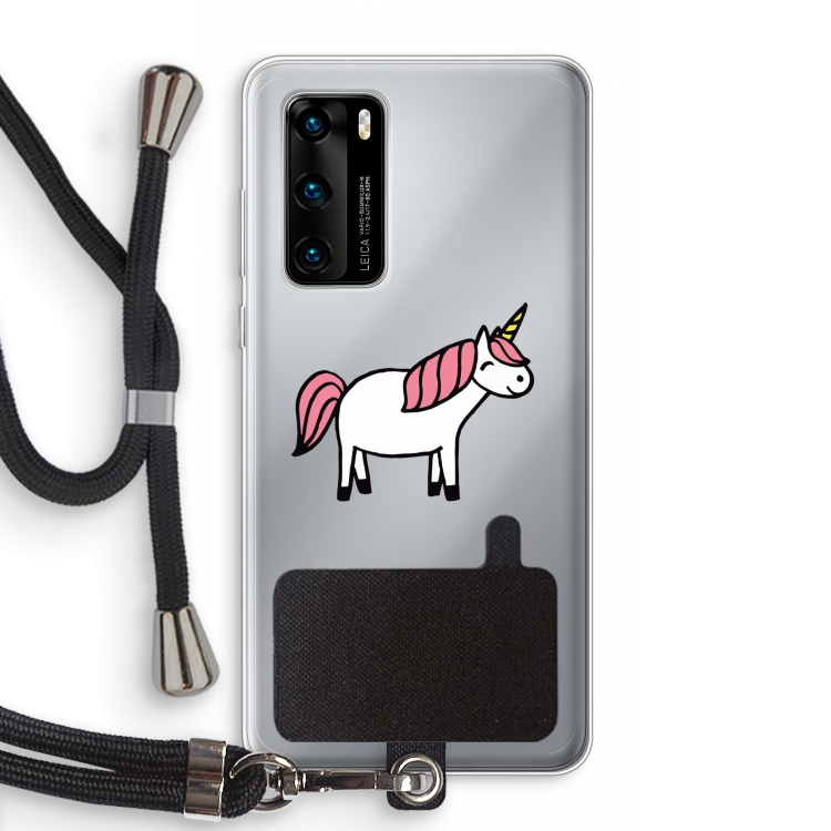 Eenhoorn: Huawei P40 Transparant Hoesje met koord