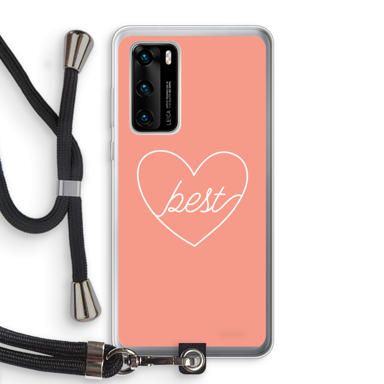 Best heart: Huawei P40 Transparant Hoesje met koord