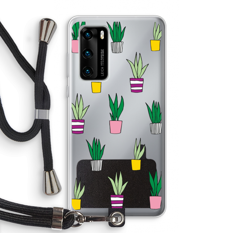 Sanseveria: Huawei P40 Transparant Hoesje met koord