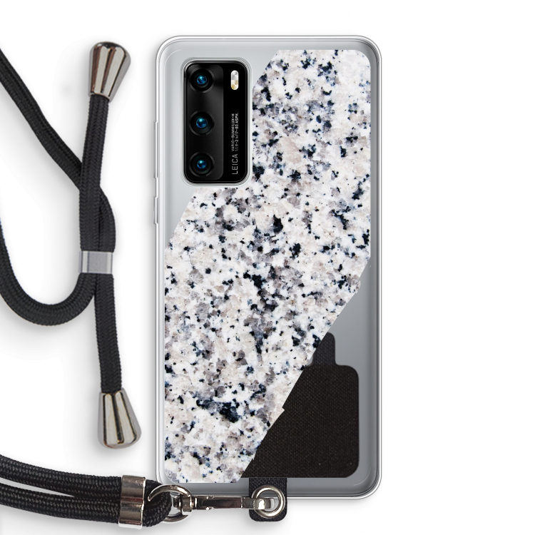 Gespikkelde marmer: Huawei P40 Transparant Hoesje met koord