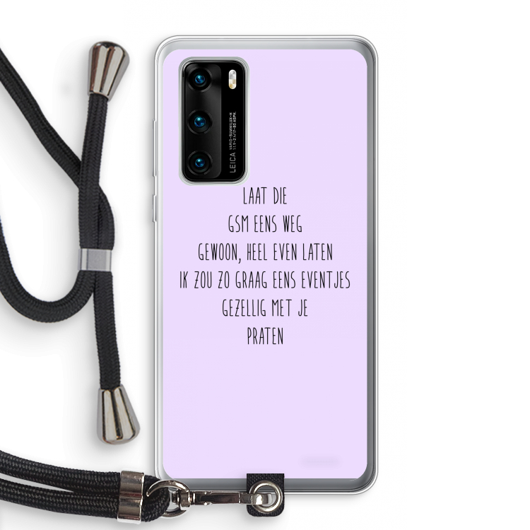 GSM: Huawei P40 Transparant Hoesje met koord