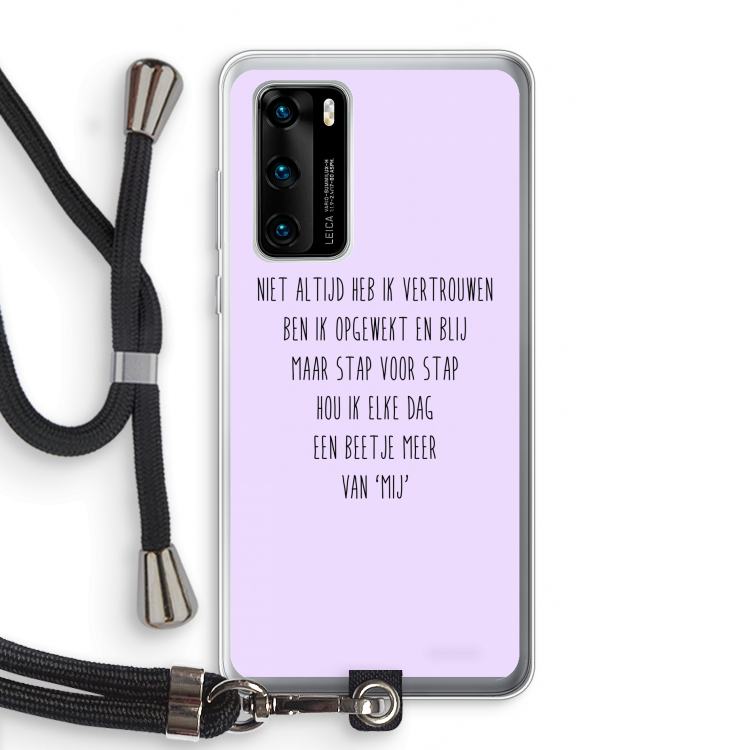 Zelfvertrouwen: Huawei P40 Transparant Hoesje met koord