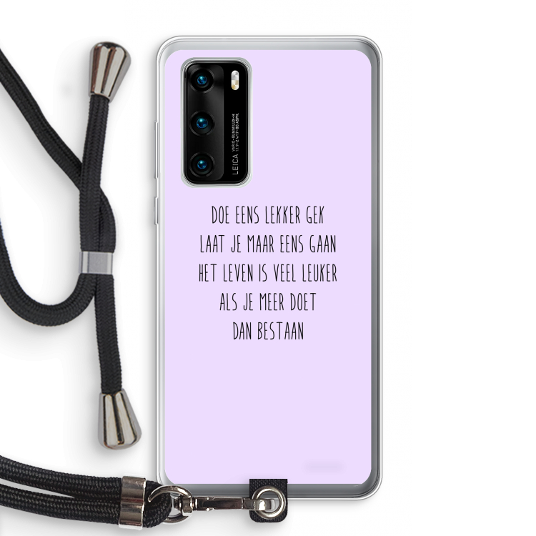 Gek: Huawei P40 Transparant Hoesje met koord